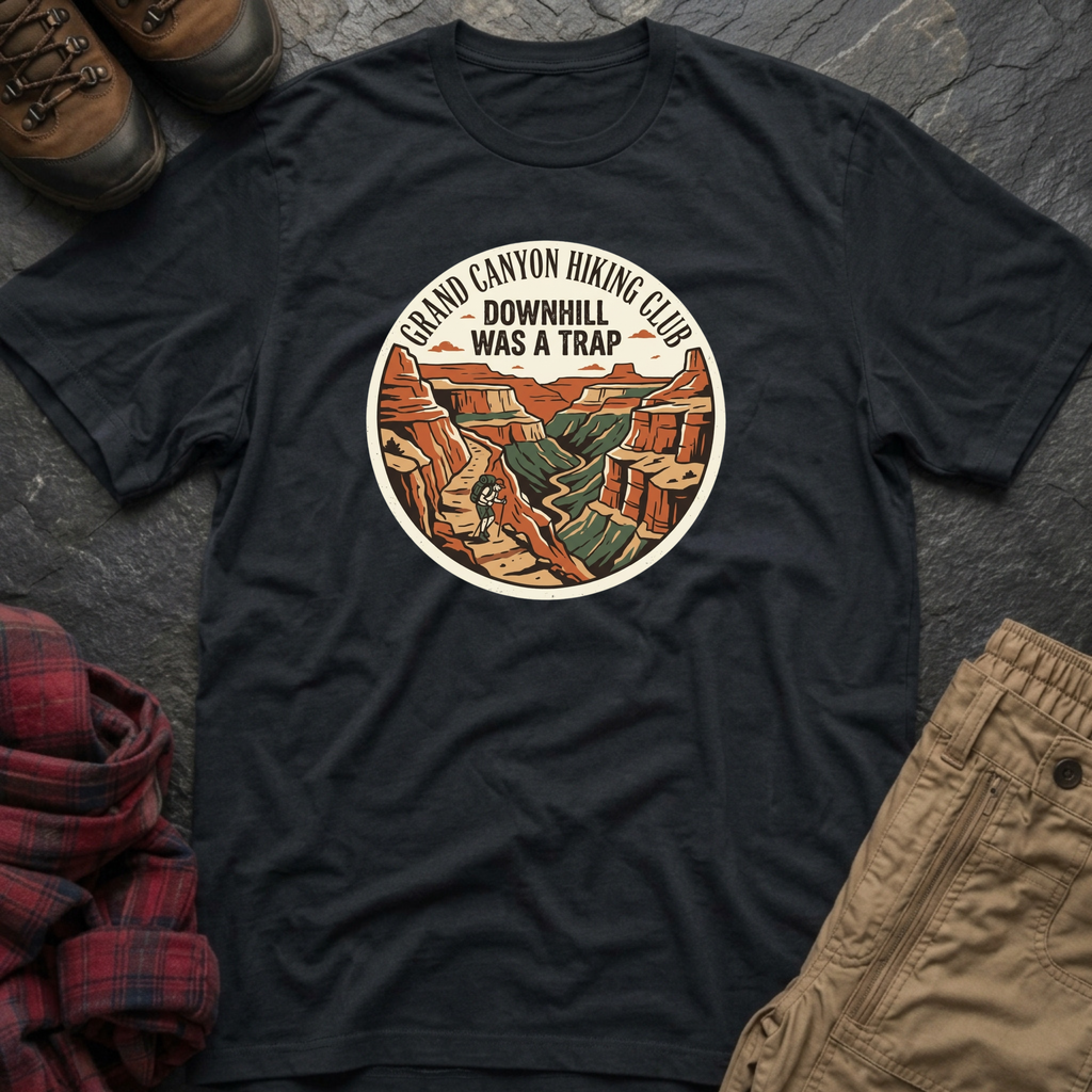 Grand Canyon Hiking Club Downhill Was A Trap T-Shirt