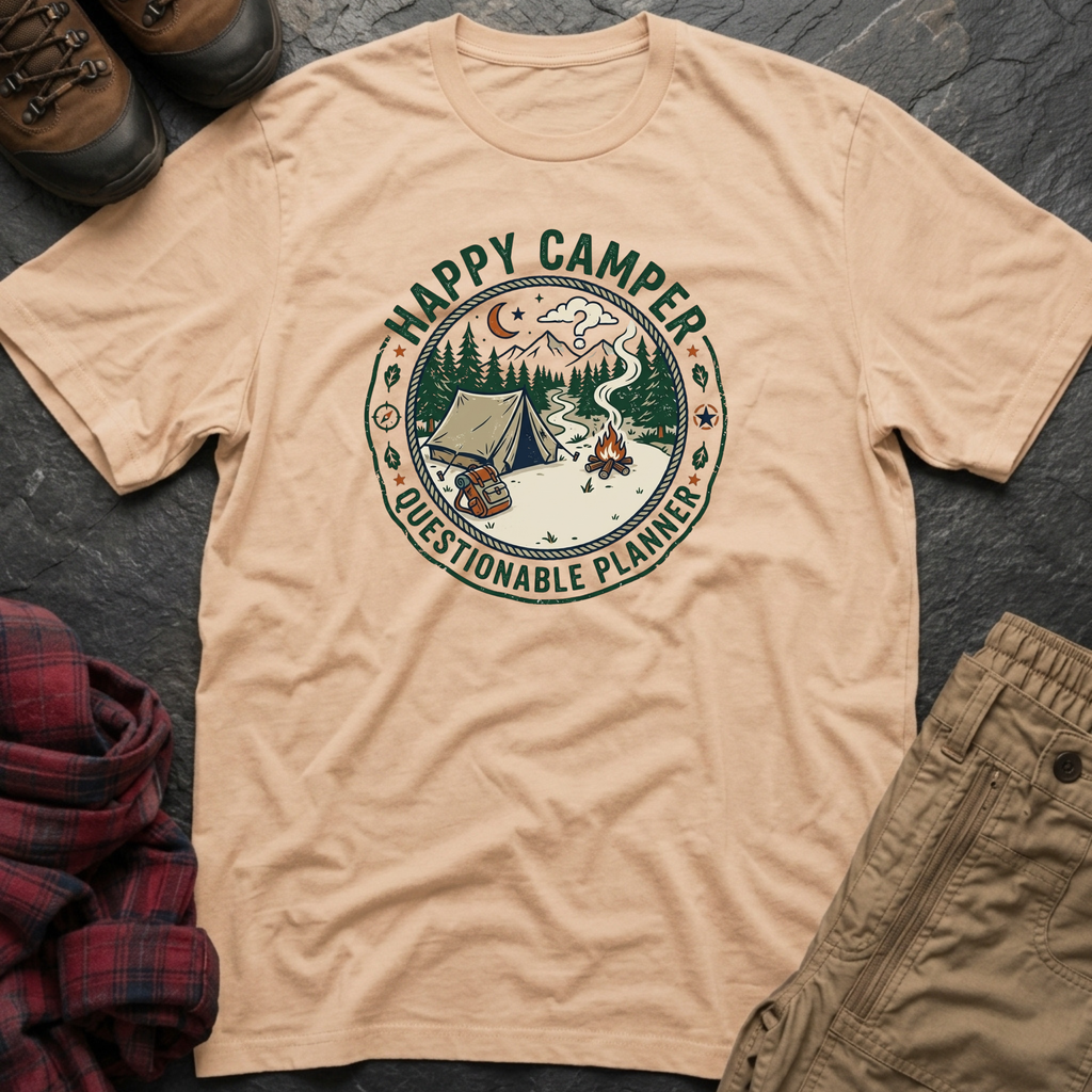 Happy Camper Questionable Planner T-Shirt