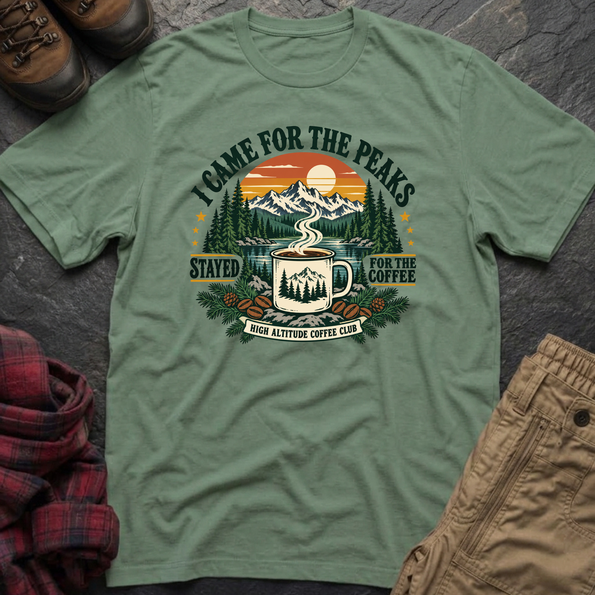 I Came For The Peaks Stayed For The Coffee T-Shirt