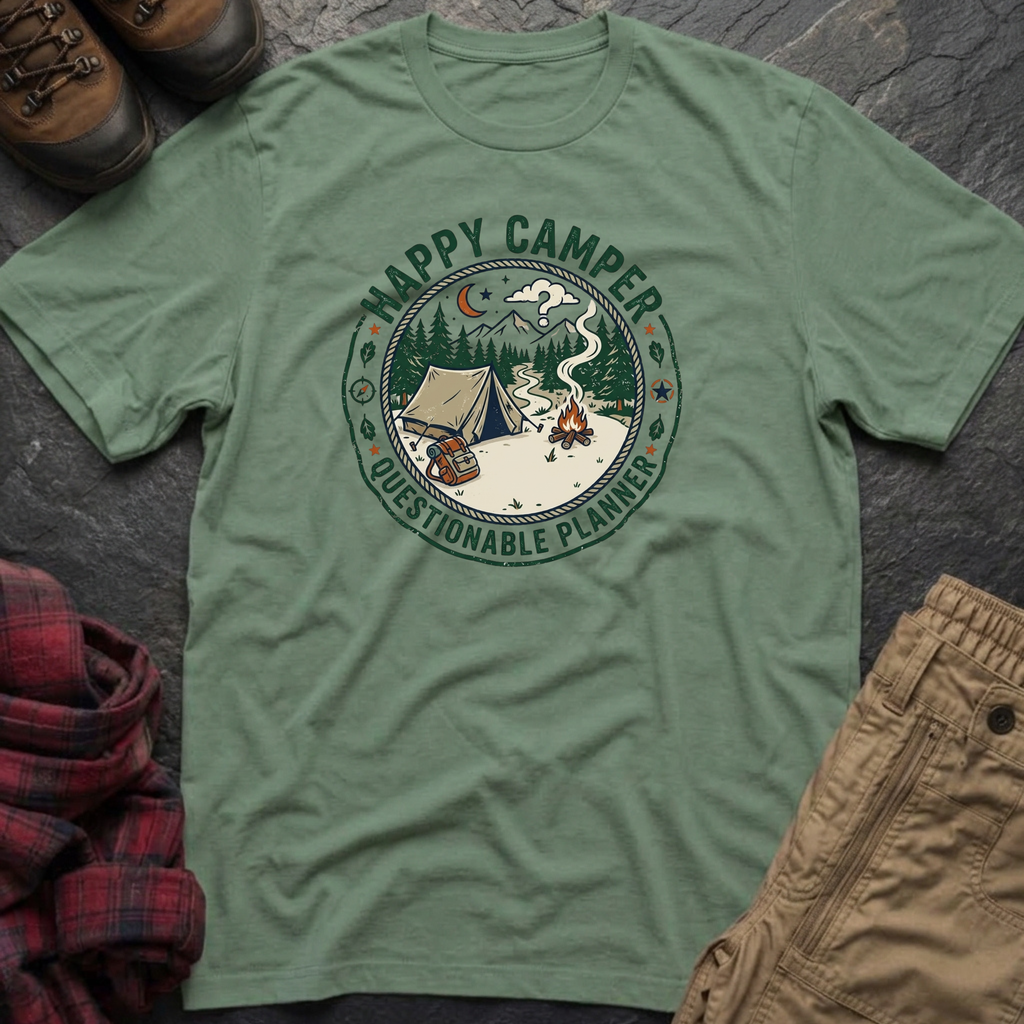 Happy Camper Questionable Planner T-Shirt