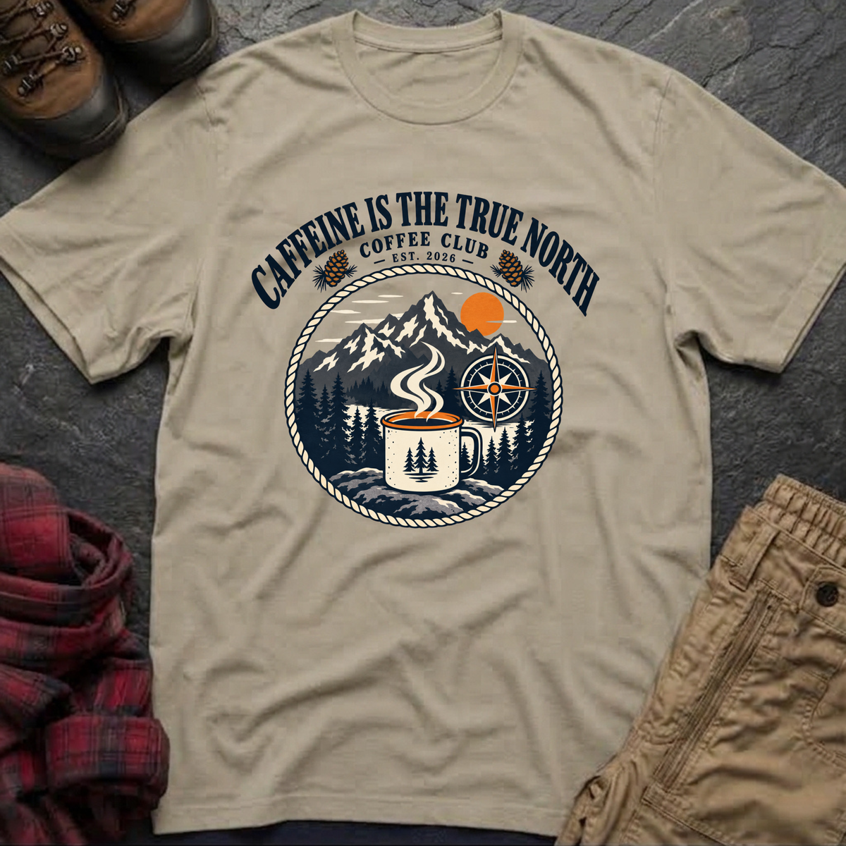 Caffeine Is The True North T-Shirt