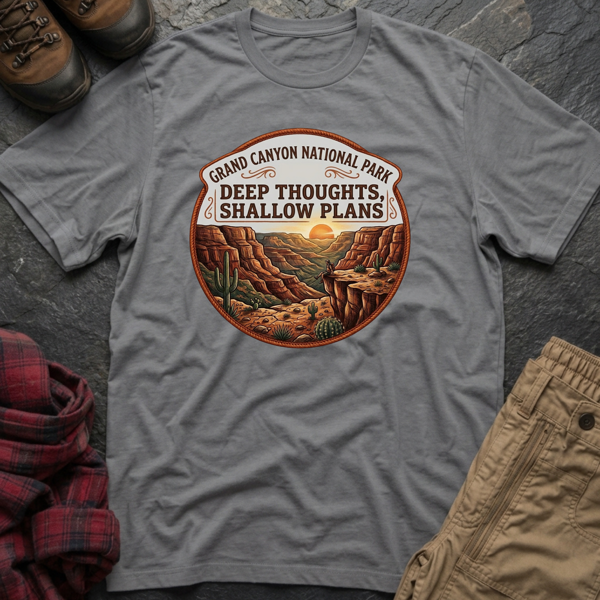 Grand Canyon National Park Deep Thoughts Shallow Plans T-Shirt