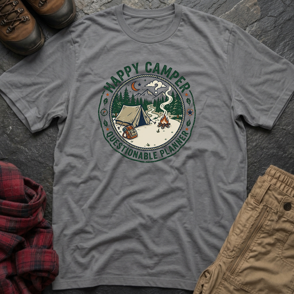 Happy Camper Questionable Planner T-Shirt