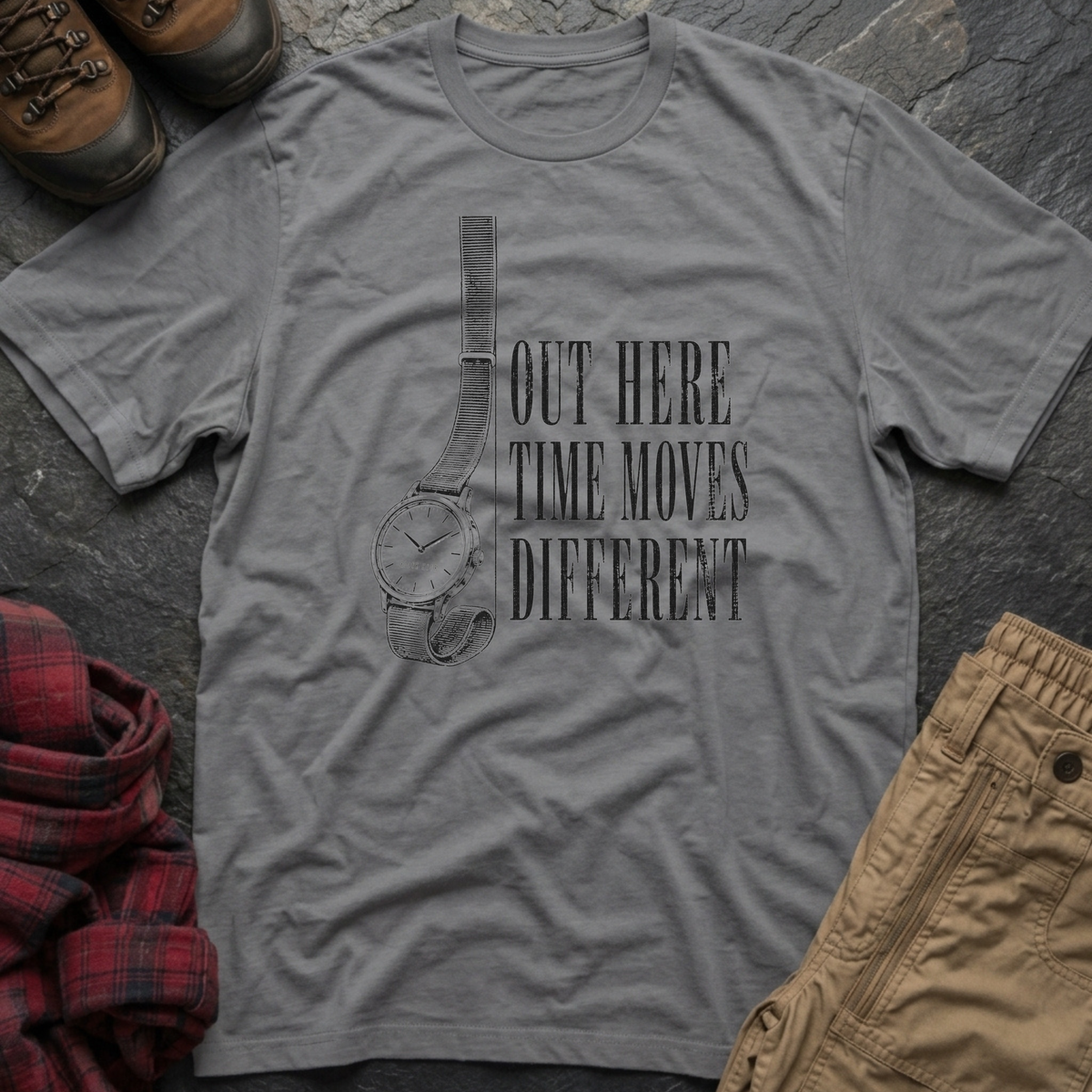 Out Here Time Moves Different T-Shirt