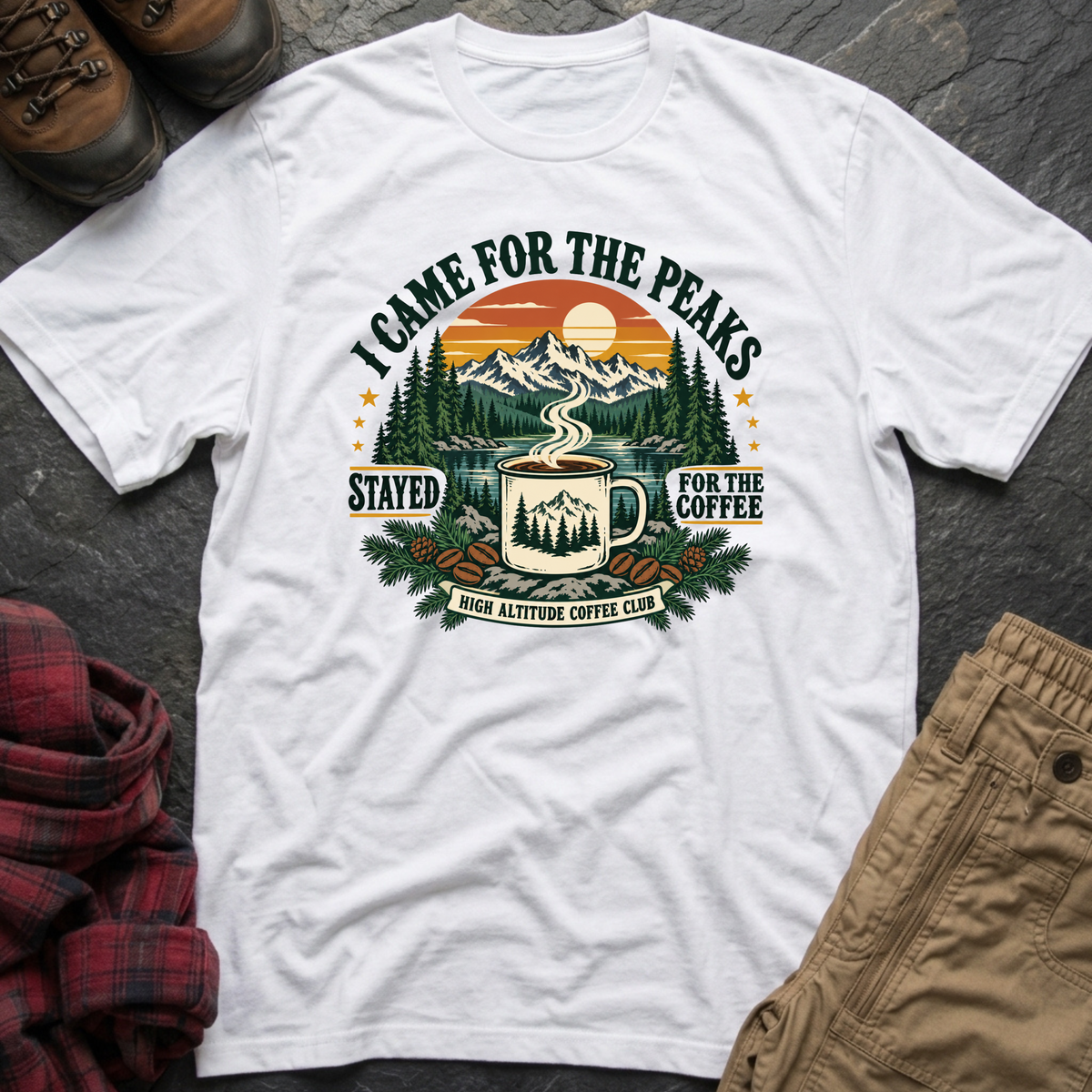 I Came For The Peaks Stayed For The Coffee T-Shirt