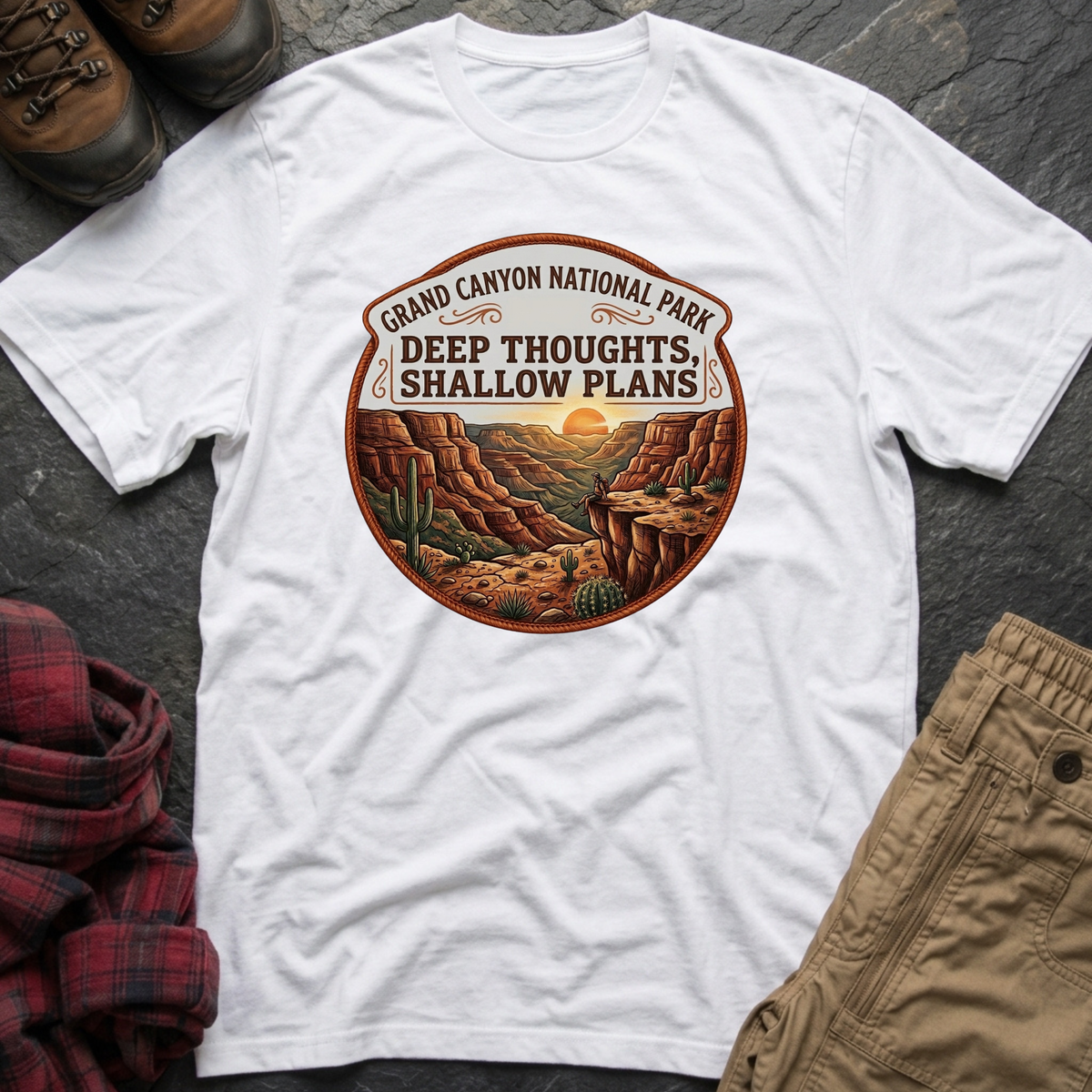 Grand Canyon National Park Deep Thoughts Shallow Plans T-Shirt
